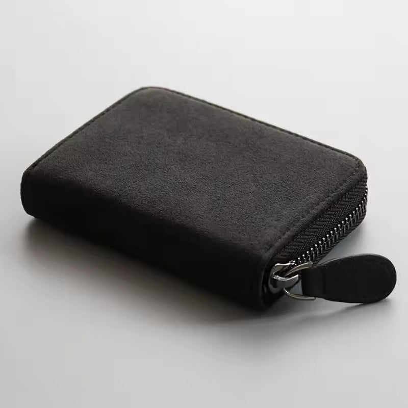 Credit Card - Alcantara Zipper Wallet - Space Grey