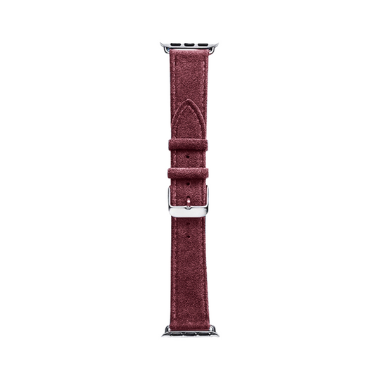 Alcantara Apple Watch Band With Buckle - Wine Red - 42/44/45mm & Ultra (49mm)