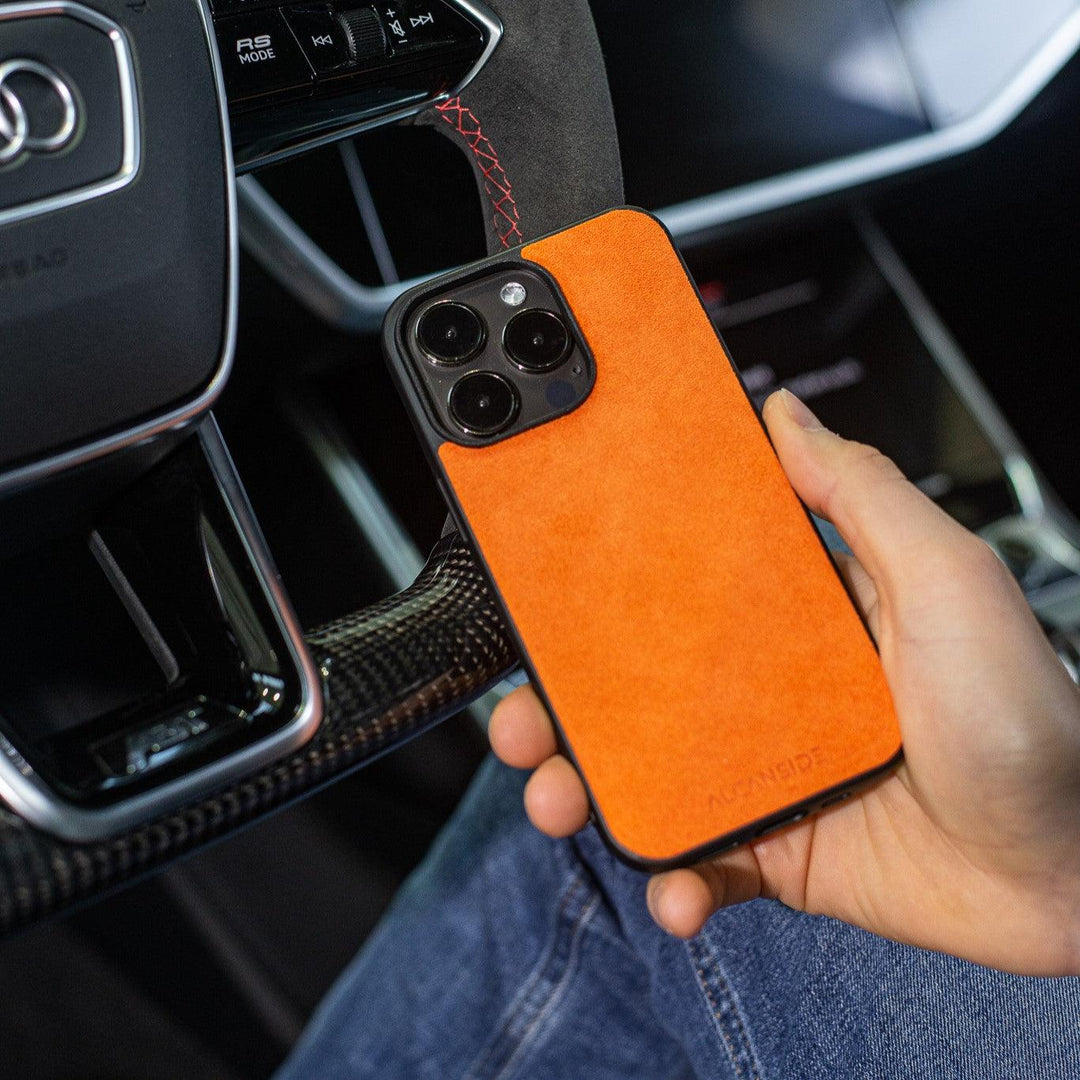 iPhone 13 Pro - Alcantara Back Cover - Orange - Alcanside