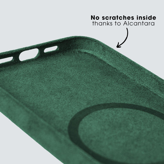 iPhone 15 - Alcantara Case- Midnight Green - Alcanside