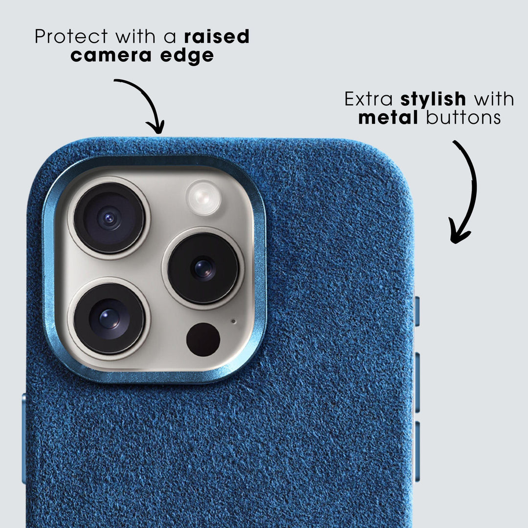 iPhone 12 & 12 Pro - Alcantara Case - Ocean blue - Alcanside