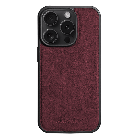 iPhone 13 Pro Max - Alcantara Back Cover - Wine Red